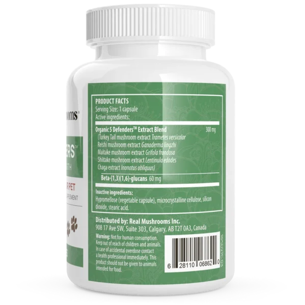 5 Defenders Organic Mushroom Blend Capsules for Pets - Image 2