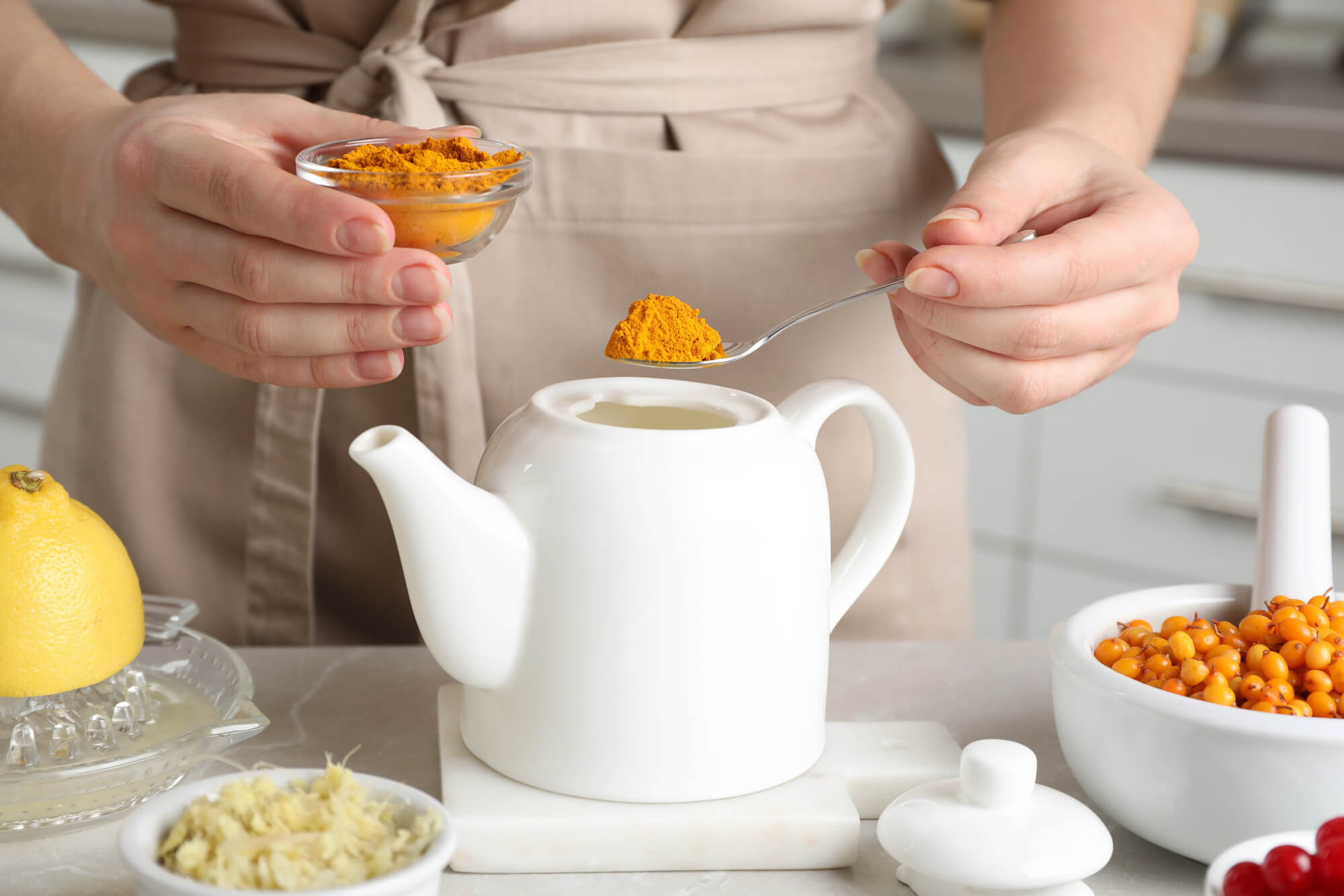 te herbal de curcuma